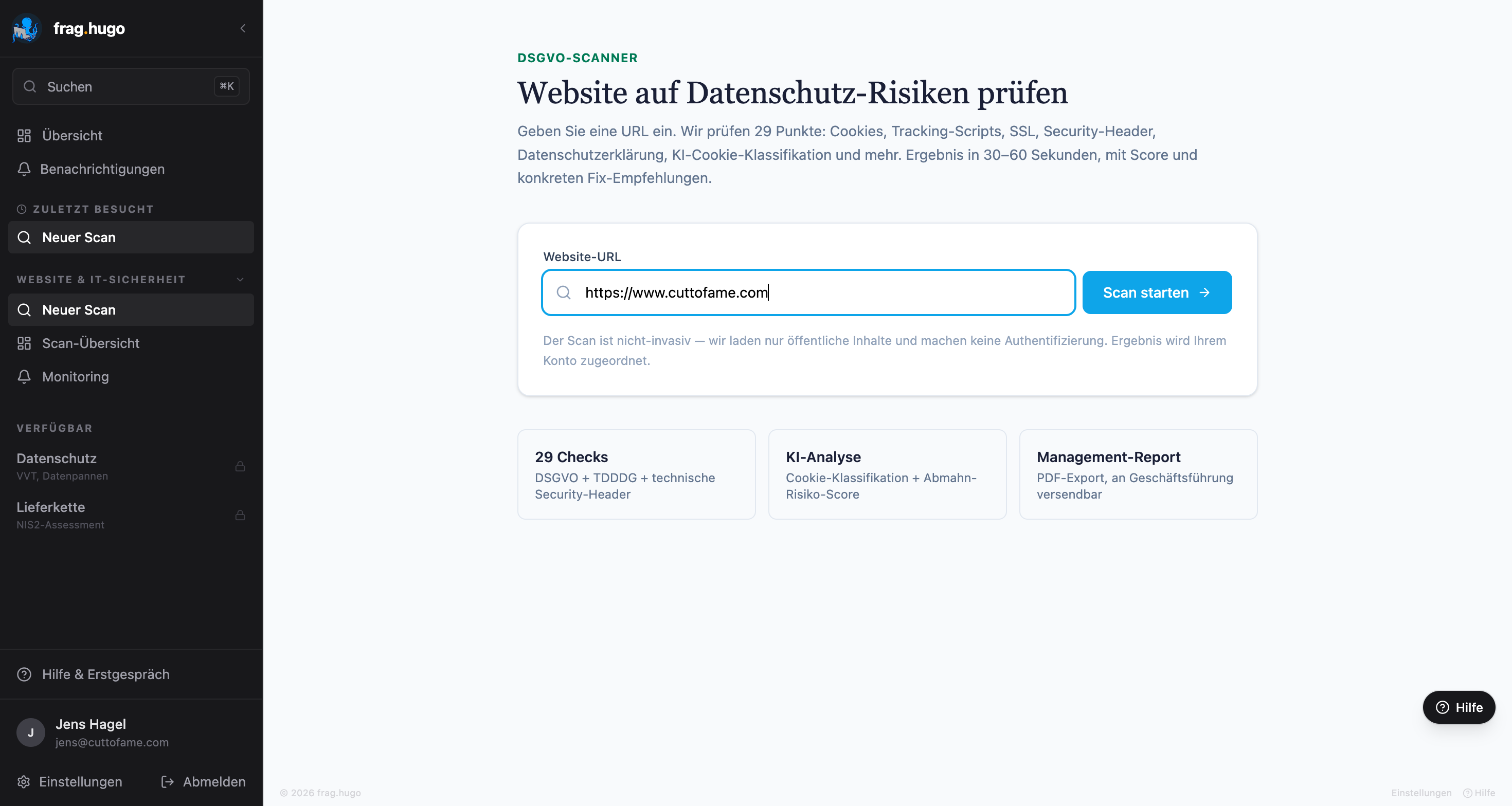 URL eingegeben