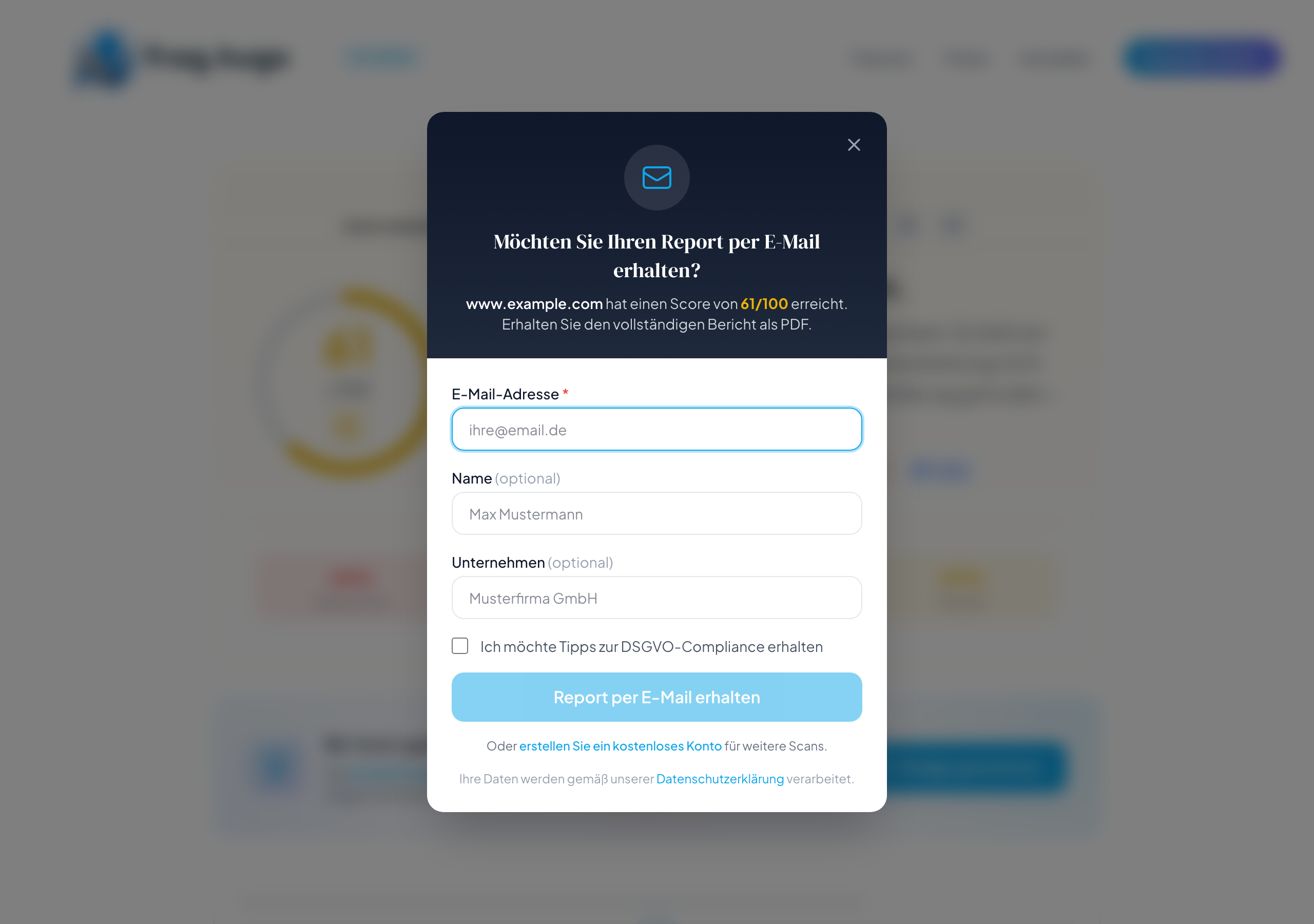 Scan läuft – Fortschrittsanzeige