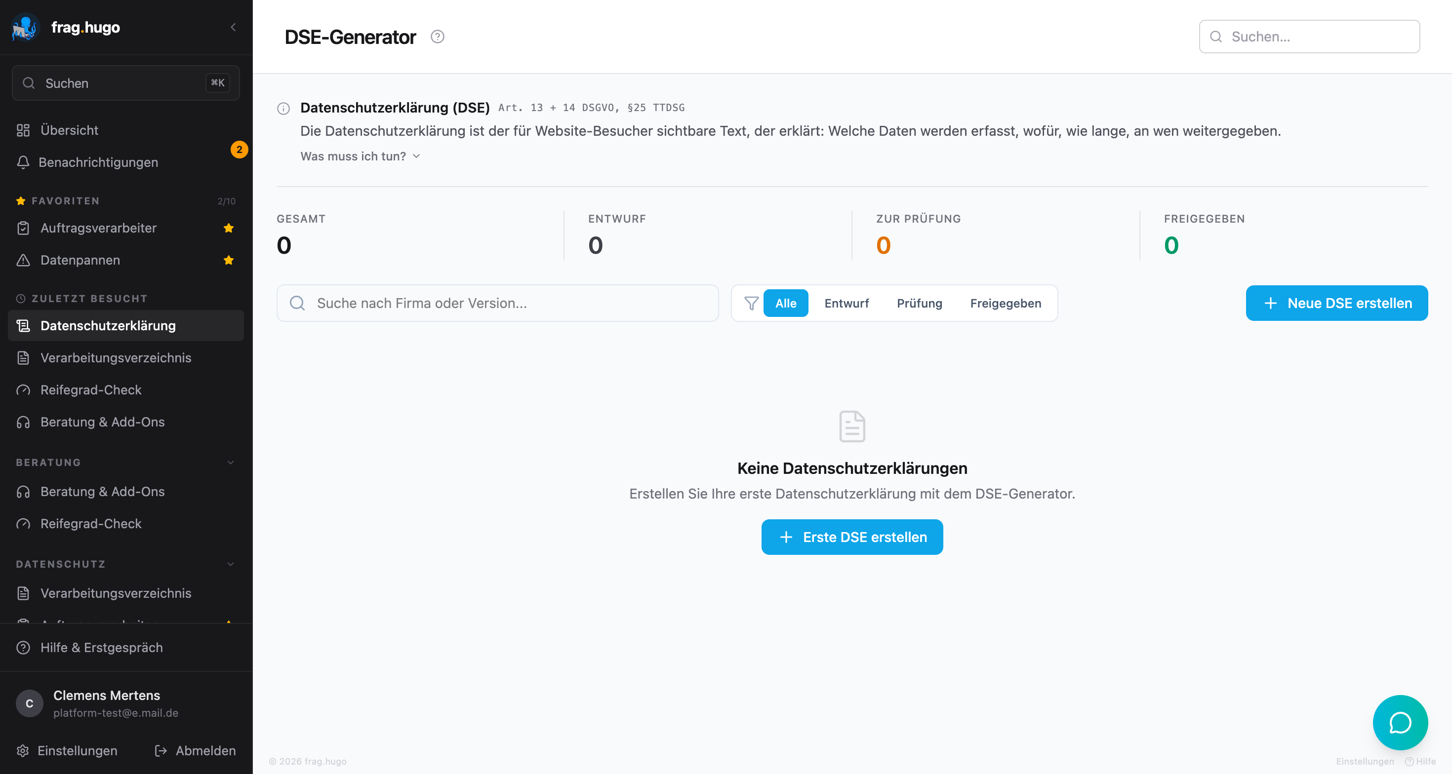 DSE-Generator mit Live-Vorschau