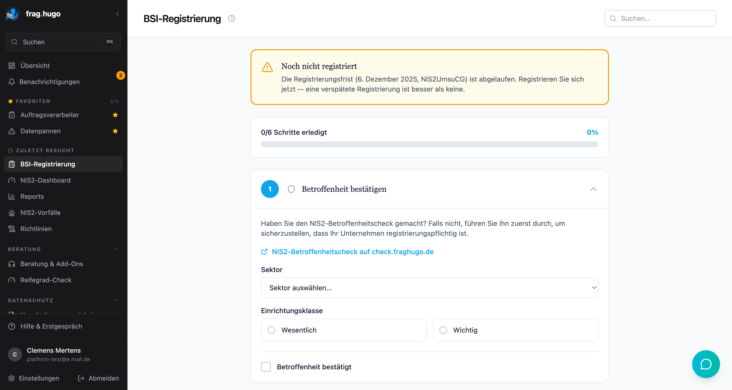 BSI-Registrierungs-Wizard