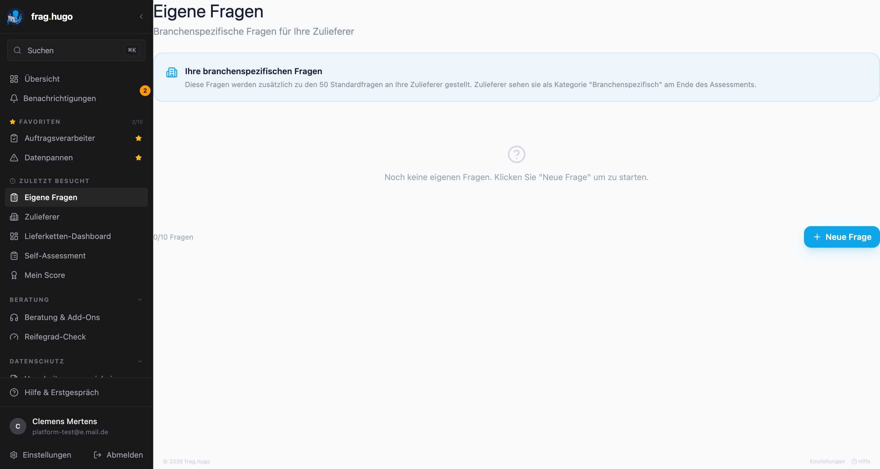 Eigene Fragen Editor